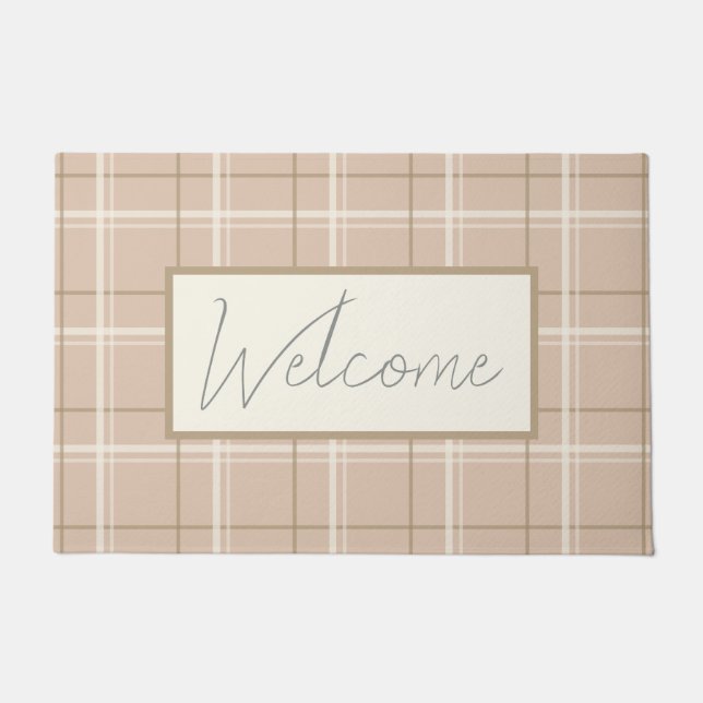 Blush Plaid Tartan Deurmat (Voorkant)