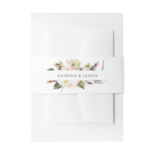 Blush Plum Floral Bouquet Uitnodigingen Wikkel