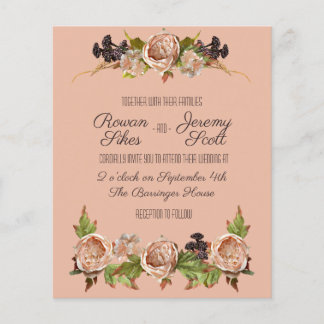  blush & Plum Floral Budget Invitation Flye Flyer