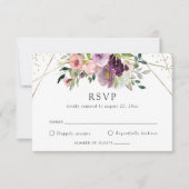 Blush Plum Geometric Modern Paarse RSVP Kaart (Voorkant)