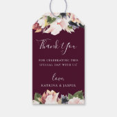 Blush Plum Wine Floral Dank u Cadeaulabel (Voorkant)