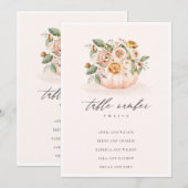 Blush Pompoenfleszetgrafiek Tabel Kaart (Voorkant / Achterkant)