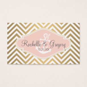 Blush Preppy Chevron Stripe Ancre marine moderne