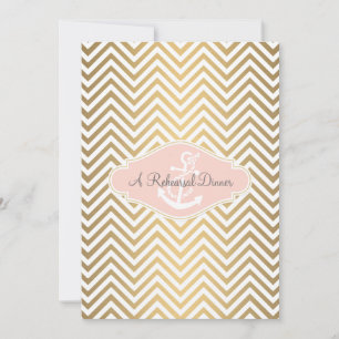 Blush preppy Chevron Stripe Modern Nautical Anchor Kaart