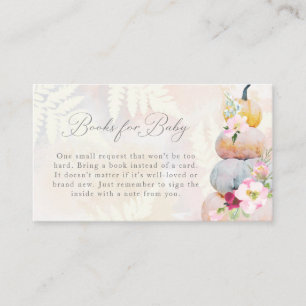 Blush Pumpkin Baby shower Books for Baby Informatiekaartje