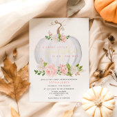 Blush Pumpkin baby shower Invitation Folie Uitnodiging