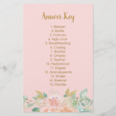 Blush Pumpkin Floral Baby Word Scramble Game (Achterkant)