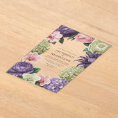 Blush Quartz, Soft Sage & Cloud Mauve Wedding Acryl Uitnodigingen (Laagn)