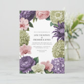 Blush Quartz, Soft Sage & Cloud Mauve Wedding Kaart (Staand voorkant)
