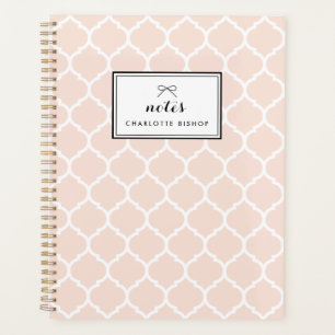 Blush quatrefoil patroon gepersonaliseerd planner