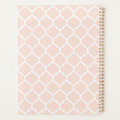 Blush quatrefoil patroon gepersonaliseerd planner (Achterkant)