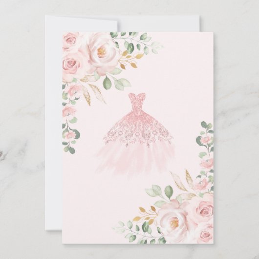 Blush Quinceañera 15e verjaardag Hartelijk dank Kaart (Achterkant)