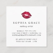 Blush Rain Makeup Artiest Lips Vierkante Visitekaartje (Achterkant)