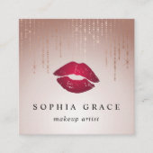 Blush Rain Makeup Artiest Lips Vierkante Visitekaartje (Voorkant)