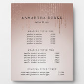 Blush Rain | Weergave van prijzen en services Fotoplaat (Voorkant)