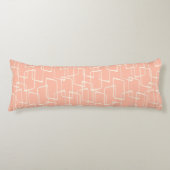 Blush Retro Lino Print geometrisch patroon Lichaamskussen (Voorkant)