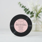 Blush Retro Vinyl Record Anniversaire Invitation (Debout devant)