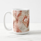 Blush Rococo Heart Filigree Romantic Keepsake Koffiemok (Links)