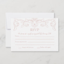Blush Rococo Wedding RSVP Kaart