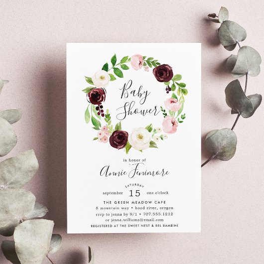 Blush Romance Baby shower Invitation