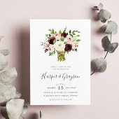 Blush Romance Bouquet Wedding Invitation Kaart