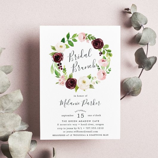 Blush Romance Bridal Brunch Invitation