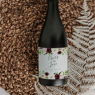 Blush Romance "Cheers to Love" Weddenschap Wijn Etiket