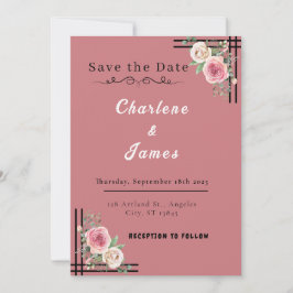 Blush Romance: Floral Lijst Save the Date