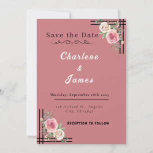 Blush Romance: Floral Lijst Save the Date