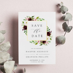 Blush Romance Foil Enregistrer la carte Date