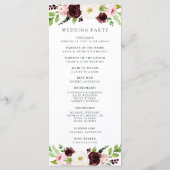 Blush Romance huwelijksceremonie programma (Achterkant)