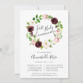 Blush Romance Première communion Invitation (Devant)