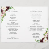 Blush Romance Programme de mariage plié (Dos)