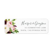 Blush Romance Return Address Etiket (Voorkant)