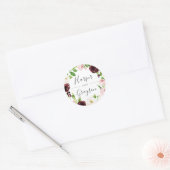 Blush Romance Wreath Wedding Ronde Sticker (Envelop)