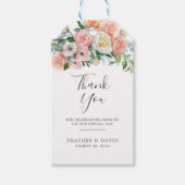Blush Romantisch Bloemen Bruiloft Favor Labels Cadeaulabel (Voorkant)