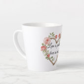 Blush Romantisch Roos Bloemen Hart Liefde Latte Mok (Linkerhoek)