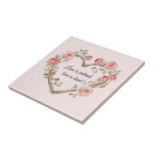 Blush Romantisch Roos Bloemen Hart Liefde Tegeltje (Zijkant)