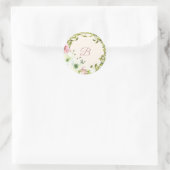 Blush roos bloemen bruiloft sticker (Tas)