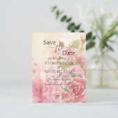 Blush Roos Botanical Bewaar de datum Briefkaart (Staand voorkant)