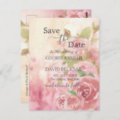 Blush Roos Botanical Bewaar de datum Briefkaart (Voorkant / Achterkant)