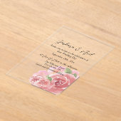 Blush Roos botanisch Acryl Uitnodigingen (Laagn)