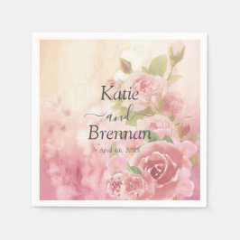 Blush Roos Botanische bruiloft Servet