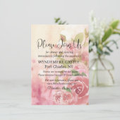 Blush Roos Botanische QR Code Wedding Informatiekaartje (Staand voorkant)