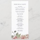 Blush Roos bruiloft ceremonie programma (Achterkant)