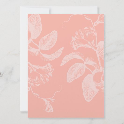 Blush  Roos bruiloft Kaart (Achterkant)