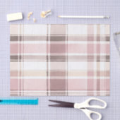 Blush Roos Cream Brown Stripes Verjaardag Tissuepapier (Craft)