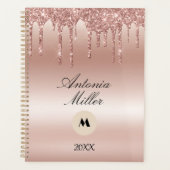 Blush Roos druppelen glitter metallic glans Planner (Voorkant)