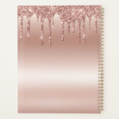 Blush Roos druppelen glitter metallic glans Planner (Achterkant)