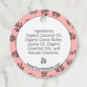 Blush Roos 🌹 en bladeren Line Art Soap Hang Label (Achterkant)